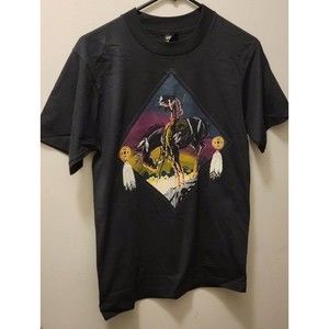 Vintage Screen Stars Medium Tribal Indian Horse Single Stitch Black